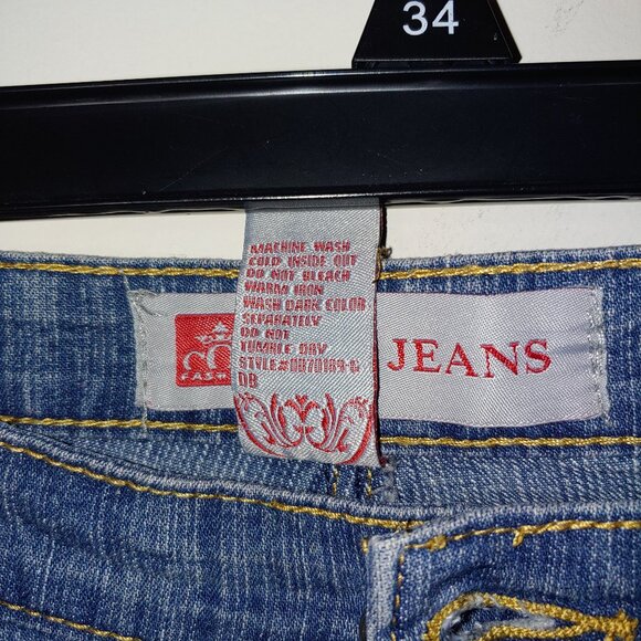 COS Jeans Embroidered Capri Size 12 Medium Wash Blue - Picture 3 of 7